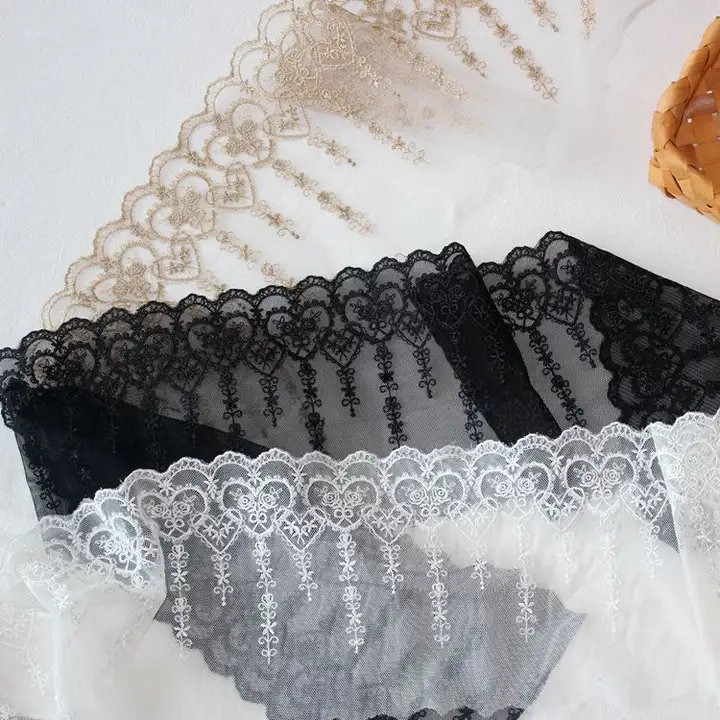 レース刺繍リボン【DIY用・多用途・ファッション装飾】