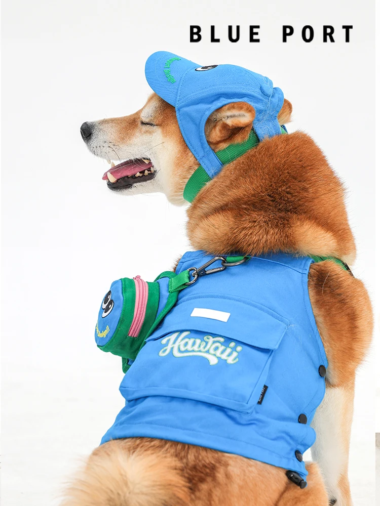 キャンプ犬用コットンタンクトップ：リード付きハーネスデザインで快適なアウトドアライフを実現