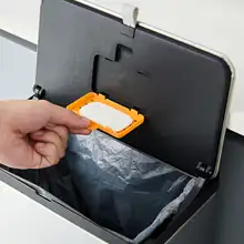 ステンレス製シンプルキッチンゴミ箱【フタ付き・壁掛け・家庭用】