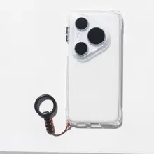 革製スマホケース用ストラップ【本革・黒いリング付き・耐久性】