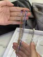 美しい細長い zircon 流れるタッセルイヤリング【女性用・エレガントデザイン】