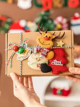 クリスマス ギフトボックス お菓子 ラッピング 手作り キャンディ クッキー かわいい キャラクターシール メッセージカード ミニベル デコレーション パーツ