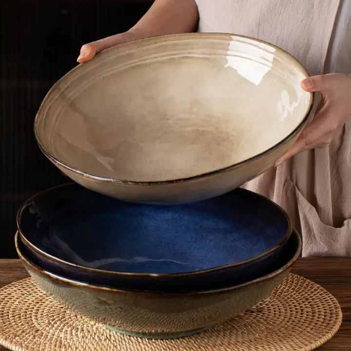 大容量 陶器製 マルチ用途ボウル【煮込みやラーメンにも最適・高級感あるデザイン】