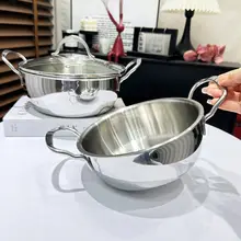 高品質18/10ステンレス製の両耳ミルクパン【煮る・炒める・多用途、シングルサイズ】