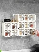キッチン用調味料収納ボックス【壁掛け式・密封設計・おしゃれなデザイン】（セットアップ対応）