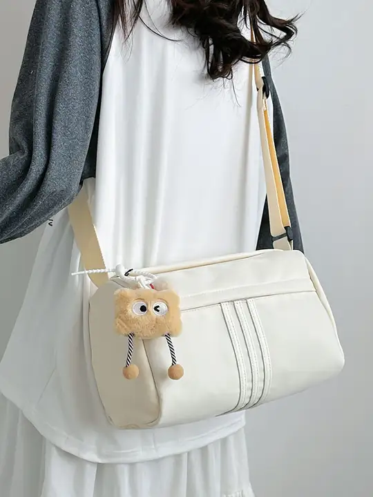 大容量デイリーバッグ【シンプルキャンバス・斜めがけ・軽量・旅行用】