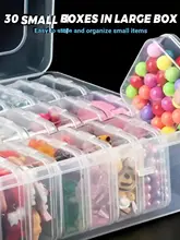 大容量の透明プラスチック製ダイヤモンドアート収納ボックス【DIY用・装飾品・ネイル用品用】