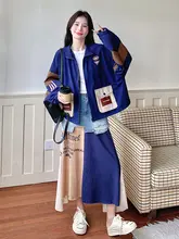 洗練されたデザインの配色カジュアルドレス【女性用・スカートとアウター】（セットアップ対応）