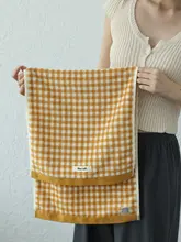 シンプルなチェック柄の純綿洗顔タオル【厚手・吸水性抜群・家庭用】