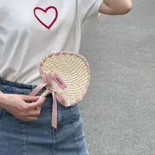 手のひらサイズの夏用扇子【手編み・バナナリーフ・赤ちゃん用・耐久性あり】