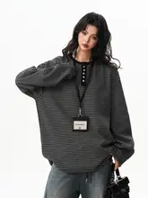 ストライプ柄 長袖Tシャツ【ユニセックス・春用・フィット】