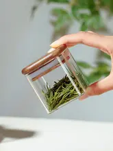 携帯用茶葉缶【ミニ・四角型・密閉・高硼珪酸ガラス製】