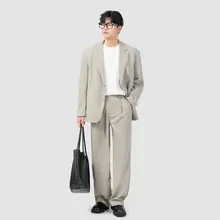 軽やかで高級感のある平驳領の休闲西装ジャケット【春秋用・男款・ファッショナブル】（セットアップ対応）