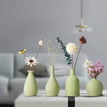現代的なミニ陶器花瓶【シンプルデザイン・ドライフラワー用・インテリア装飾】