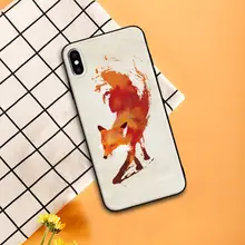 可愛い水墨画の狐デザインのiPhoneケース【シンプル・スタイリッシュ】（セットアップ対応）