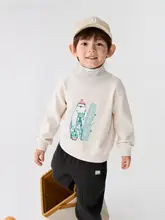 子供用 裏起毛パーカー【ハイネック・プリントデザイン・秋冬用】