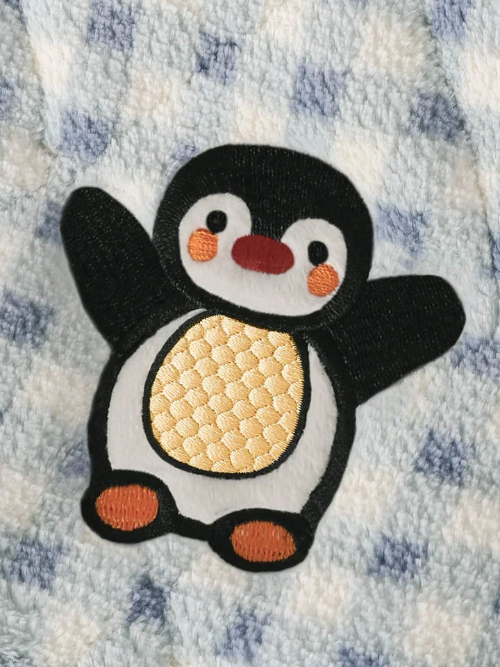 可愛いペンギンデザインの冬用ルームウェア【三層厚手・暖かい・大きいサイズ・上下セットアップ対応】