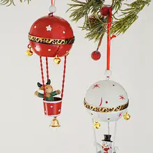 クリスマス装飾 鉄製カラーボール熱気球【ツリー・トナカイ・雪だるま・サンタ】