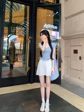 famouswang ニットドローストリング 半袖トップス【レディース・デザイン感・夏用・小柄対応】