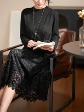 華やかな刺繍のフロントリボン付きドレス【立体感のあるフラワーボリューム・ウエストシェイプ・秋冬用】（セットアップ対応）