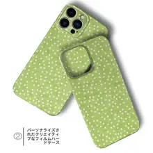 シンプルでおしゃれなグリーンフラワー柄スマホケース【Apple、Xiaomi、Huawei、OnePlus、Oppo対応・全包タイプ】