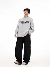 ストリートスタイルの黒いヒップホップパンツ【メンズ・スポーツ用・バナナパンツ】