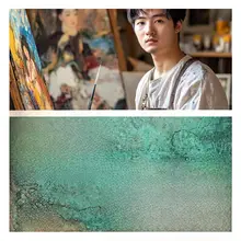 現代的な抽象アート！手描き油絵の装飾画【リビングルーム用】