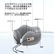 U型ネックピロー【旅行用・記憶フォーム・首サポート・携帯型】