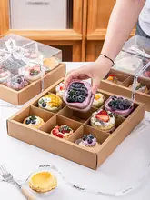 使い捨てのフルーツプレートボックス【牛皮紙・アウトドアピクニック用・区分けデザイン】