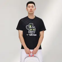 VICTOR バドミントン トレーニング用 ニット半袖Tシャツ【メンズ・スポーツウェア】