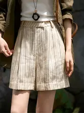 リネン製のヴィンテージストライプベストとカジュアルパンツ（セットアップ対応）
