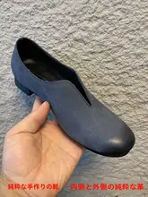 手作り本革レトロ風Vカットレザー女性用バブーシュ【フラットソール・極上の柔らかさ・夏用】