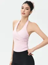 DCW 背中開きノースリーブトレーニングトップ【胸パッド付き・フィットネス・ヨガウェア】