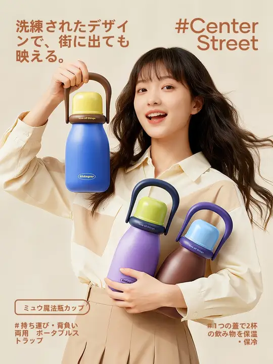 高グレードデザインの保温水筒【携帯便利・保冷機能・ストロー付き・茶こし兼用】