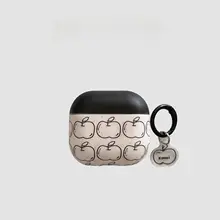 黒い線描きのアップル用AirPods保護ケース【マット仕上げ・デザイン】（セットアップ対応）