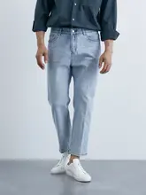 メンズ抗菌デザインのストレートデニムパンツ【綿100％・微ストレッチ・カジュアル】