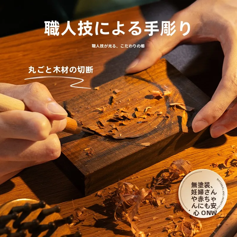 緑檀木製ラウンドマッサージブラシ：ヘッドスパで頭痛を和らげるための実用的な頭皮ケアツール