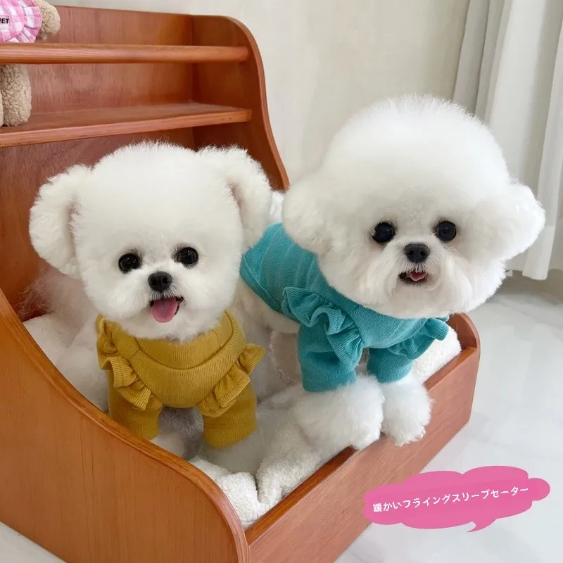 犬服 中型犬 冬用 快適 保温 小フリル ニット：ズボラでも飼えるペットの冬の着用ガイド