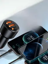 ニューマン 車載充電器 一台三口スーパー急速充電【USBシガーソケット変換アダプタ】