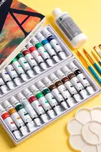 得力 大容量アクリル絵具セット【防水・日焼け対策・安全無毒・DIY・手描き用】