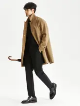 JSSD HOMME 春用 メンズトレンチコート【防水・ミドル丈】
