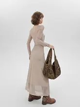 セクシーなメッシュデザインの包臀ワンピース【長袖・春用・女性用】