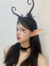 悪魔の花の精霊カチューシャ【長い角付き・コスプレ用・人気デザイン】