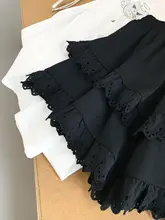 レースフリルのAラインミニスカート【二重構造・春夏用】