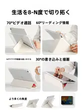 かわいいコールタールデザインのiPad Air用保護ケース【軽量アクリル・スタイラスペンホルダー付き・Y型折りたたみ・耐衝撃】