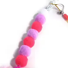 ふわふわキャットボール付き猫じゃらし【羽根と鈴付き・ペット用】