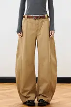 カーゴパンツ ユニセックス アメリカン風 ヴィンテージ ストリート デコンストラクション カーブドシルエット ワイド ルーズ 着回し「JUNECUT」
