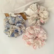 フランス風のメッシュ刺繍立体小花デザインのヘアゴム【高級感のある女性用アップスタイル用】