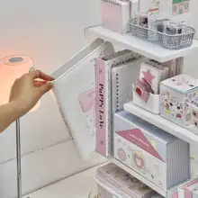 アクリル製 デスク上収納ラック【多段式・文具収納・強化タイプ】