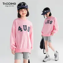 スウェット キッズ ガールズ 長袖 英字プリント トップス インナー カジュアル 着回し 秋
